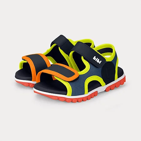 Sandália Masc Infantil Summer Roller Sport 2.0 Azul com Amarelo - Bibi