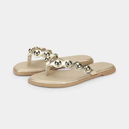 Chinelo Fem Infantil Shine Kids Dourada - Bibi