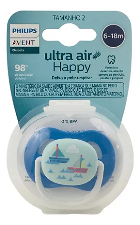 Chupeta Ultra Air Individual 6-18m Barco - Avent