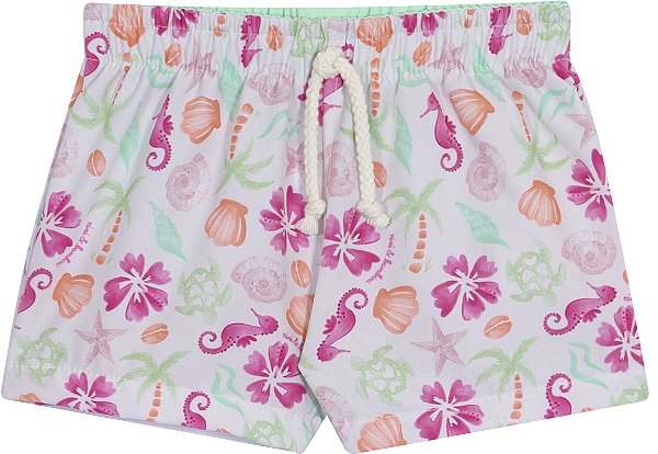 Short Fem Estampado Animais Marinhos - Nini e Bambini