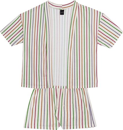 Conjunto Fem Kimono e Short Tranças Coloridas 12 - Jaca Lelé