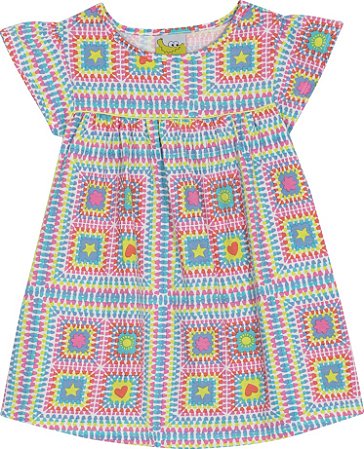 Vestido Rodado Colorido Formas 01 - Jaca Lelé