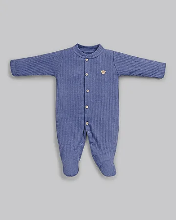 Macacão Masc Canelado c/ Botões Azul Escuro - Anjos Baby