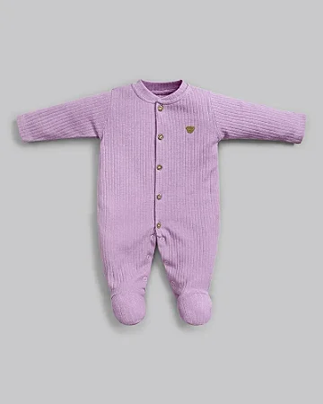 Macacão Fem Canelado c/ Botões Lilás - Anjos Baby