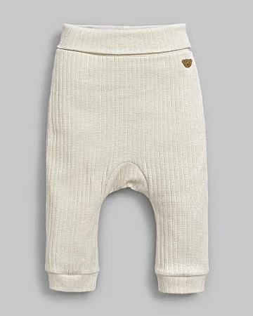 Calça Unissex Canelado Cos Anatômico Bege - Anjos Baby