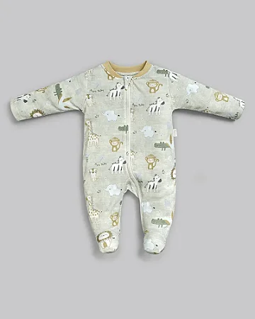 Macacão Masc c/ Ziper Estampa Safari - Anjos Baby