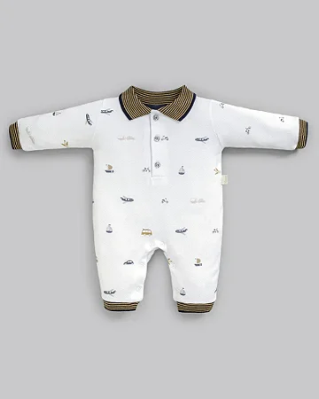 Macacão Masc Branco Transportes RN - Anjos Baby