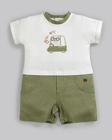 Macacão Curto Masc Beep Beep Verde P - Anjos Baby