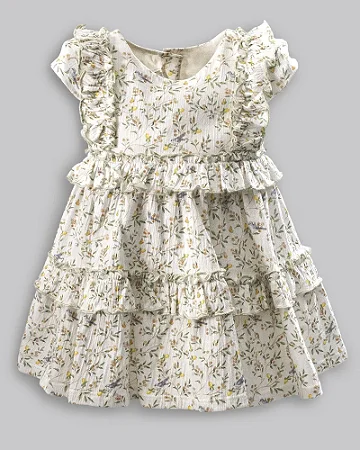 Vestido Anarruga Folhagem G - Anjos Baby