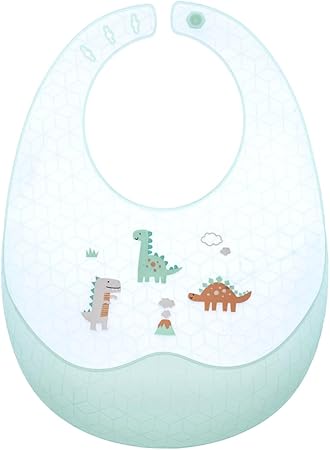 Babador em Silicone c/ Pega-Migalhas  e Estojo Magic Dino - Buba