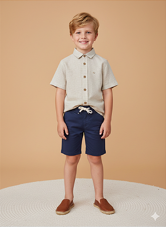 Camisa Masc Linen Listrada Verde - Grow Up