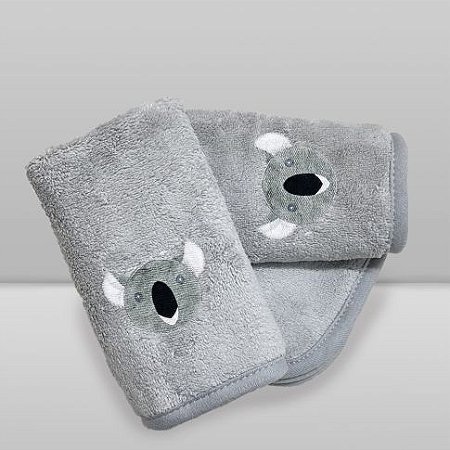 Kit Paninho de Boca Laço Bebê Babitas Bordado Coala - Laço Bebê