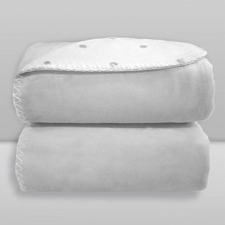 Manta Laço Bebê Dupla Face Poá Cinza - Laço Bebê