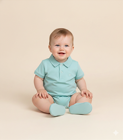 Body Masc Suedine C/ Gola Azul Tiffany M - Nini e Bambini