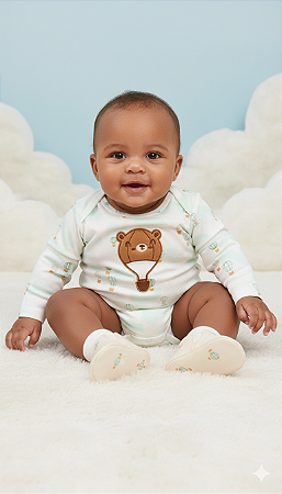 Macacão Masc Balões Verde - Nini e Bambini