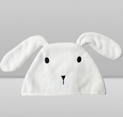 Toalha de Banho c/ Capuz Confort Power Sec Coelhinho Branco - Laço Bebê
