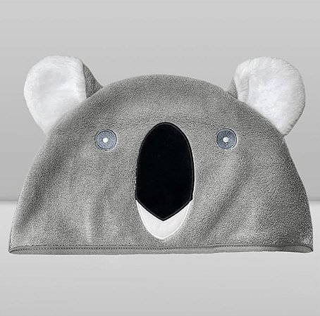 Toalha de Banho c/ Capuz Power Sec Coala Cinza - Laço Bebê