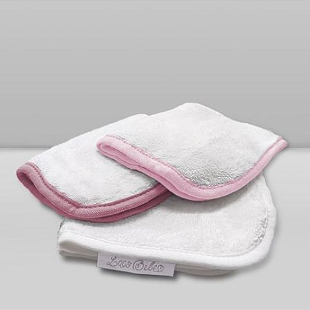 Kit Paninho de Boca Laço Bebê Babitas Rosa - Laço Bebê