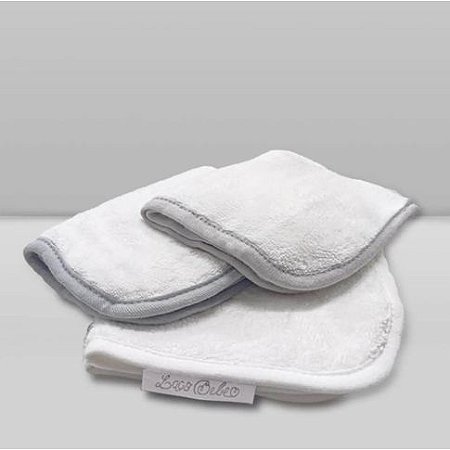 Kit Paninho de Boca Laço Bebê Babitas Cinza - Laço Bebê