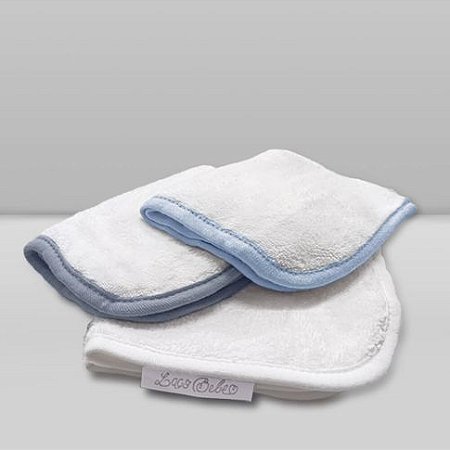 Kit Paninho de Boca Laço Bebê Babitas Azul Escuro - Laço Bebê