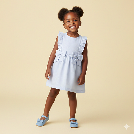 Vestidos Babado e Laço Frontal - Bibe