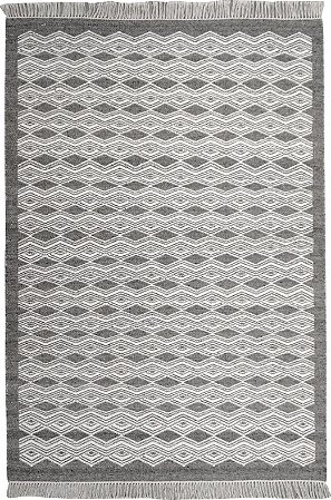 Tapete Nordic 1,50 X 2,00 Silver/Grey - Kilim Frente/ Verso