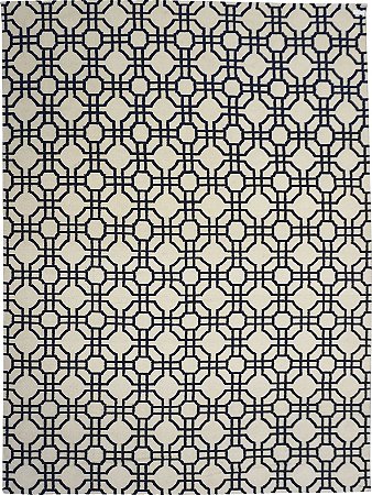 Tapete Kilim 3,00 X 4,00 Mirzapul Azul/Branco