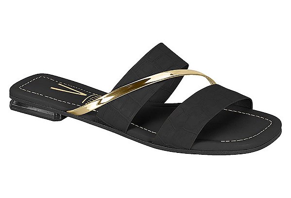 Chinelo Vizzano Feminino 6431.315 Slide Preto Croco - Kalceaki Calçados |  Calçados Numeração Grande do 33 ao 45