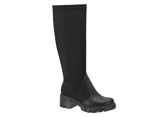 Bota Montaria Moleca 5338 Cano Longo strech Preta - Kalceaki Calçados |  Calçados Numeração Grande do 33 ao 45