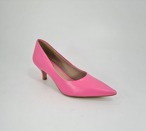 Scarpin Feminino Salto Baixo Cris Numeração Especial Rosa