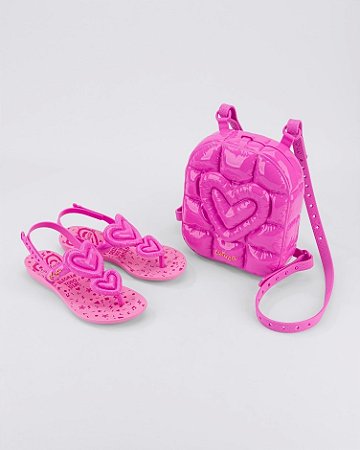 Sandália Infantil Luluca com Mochila Rosa Pink Brinde 22744