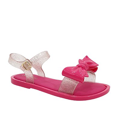 Sandália Infantil Plástica Menina Rosa Pink Glitter 27007