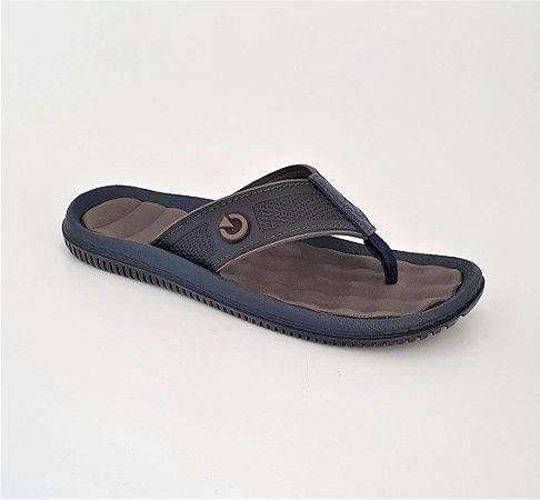 Chinelo Masculino Cartago Palmilha Conforto 112020 Marrom Azul