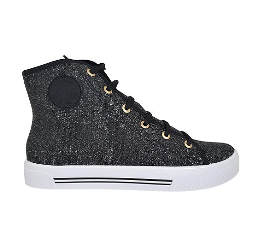 Tênis Botinha Moleca 5667 Glitter Preto