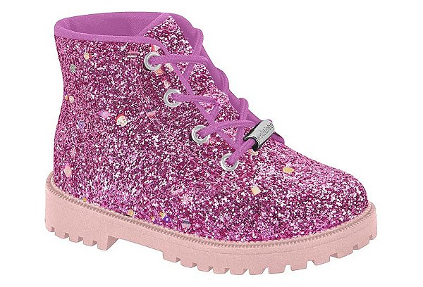 Bota Infantil Bebe Molekinha Rosa Maxxi Gliter 2126.519