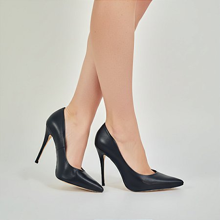 Scarpin Feminino Salto Alto Preto Numeração Especial Marie