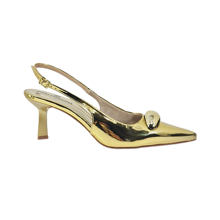 Slingback Feminino Salto Baixo Numeração Especial Donatela