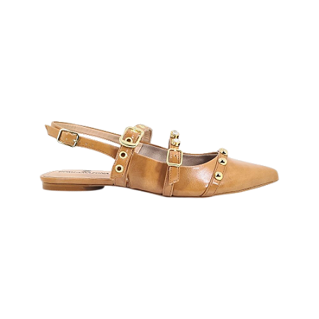 Slingback Feminino Sapatilha Rasteira Numeração Especial Fine