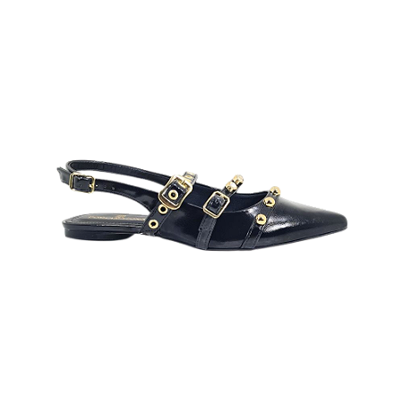 Slingback Feminino Sapatilha Rasteira Numeração Especial Fine