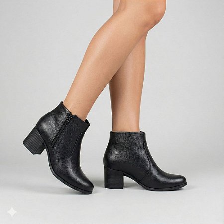 Bota Feminina Cano Curto Couro Numeração Especial Kya