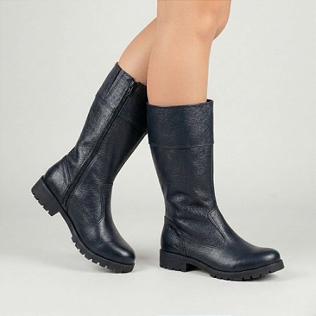 Bota Feminina Cano Longo Salto Baixo Numeração Especial Carmem