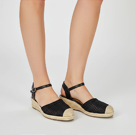 Espadrilhe Salto Anabela Numeração Especial Sandália Gabi