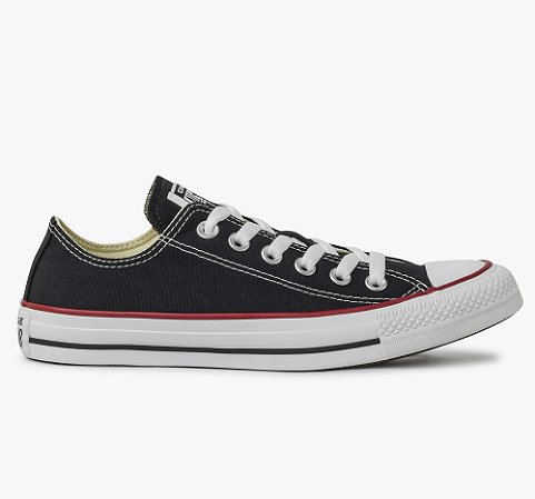 Tenis All Star Converse Tradicional Preto listra Vermelha