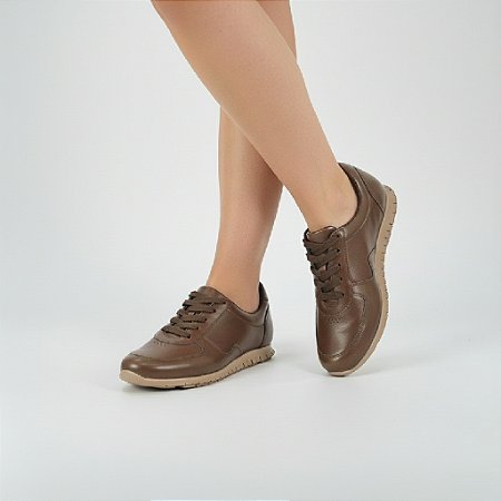 Tênis Feminino Numeração Especial Grande Marrom Amelia