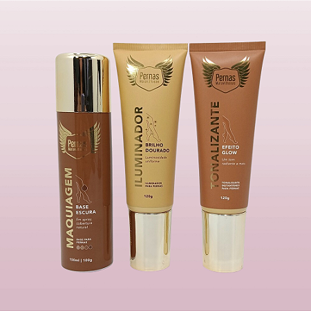 Kit Pernas Maravilhosas - Maquiagem + Iluminador + Tonalizante Glow