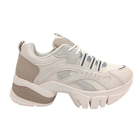Tênis Feminino Ramarim Chunky Off White Com Detalhes Bege 24-80231
