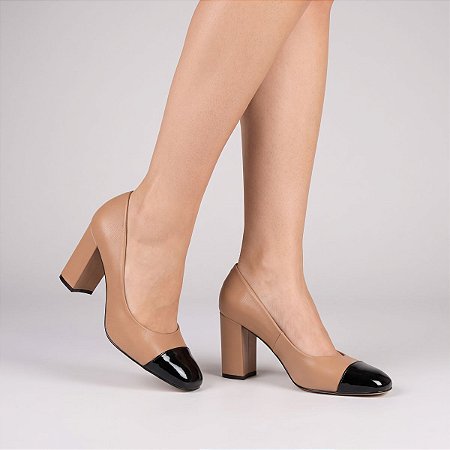 Scarpin Salto Bloco Clara Numeração Especial 41 ao 43