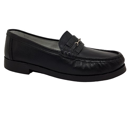 Mocassim Masculino em Couro Legitimo Preto 3096