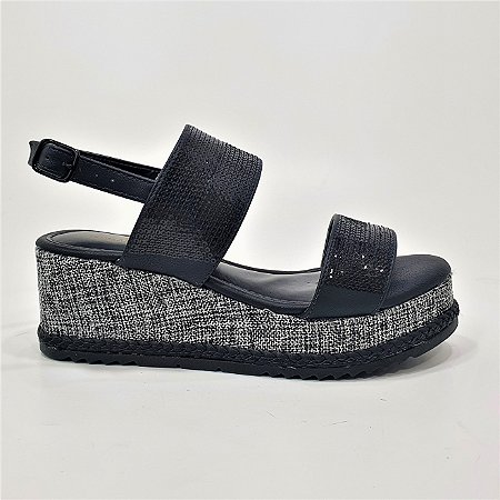 Sandália Anabela Flatform Dom Amazona Números Grandes Preto 484461A -  Kalceaki Calçados | Calçados Numeração Grande do 33 ao 45