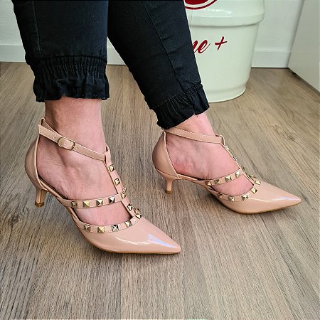 Sapato Feminino Scarpin Pirâmides Números Grandes Verniz Nude Luxo -  Kalceaki Calçados | Calçados Numeração Grande do 33 ao 45